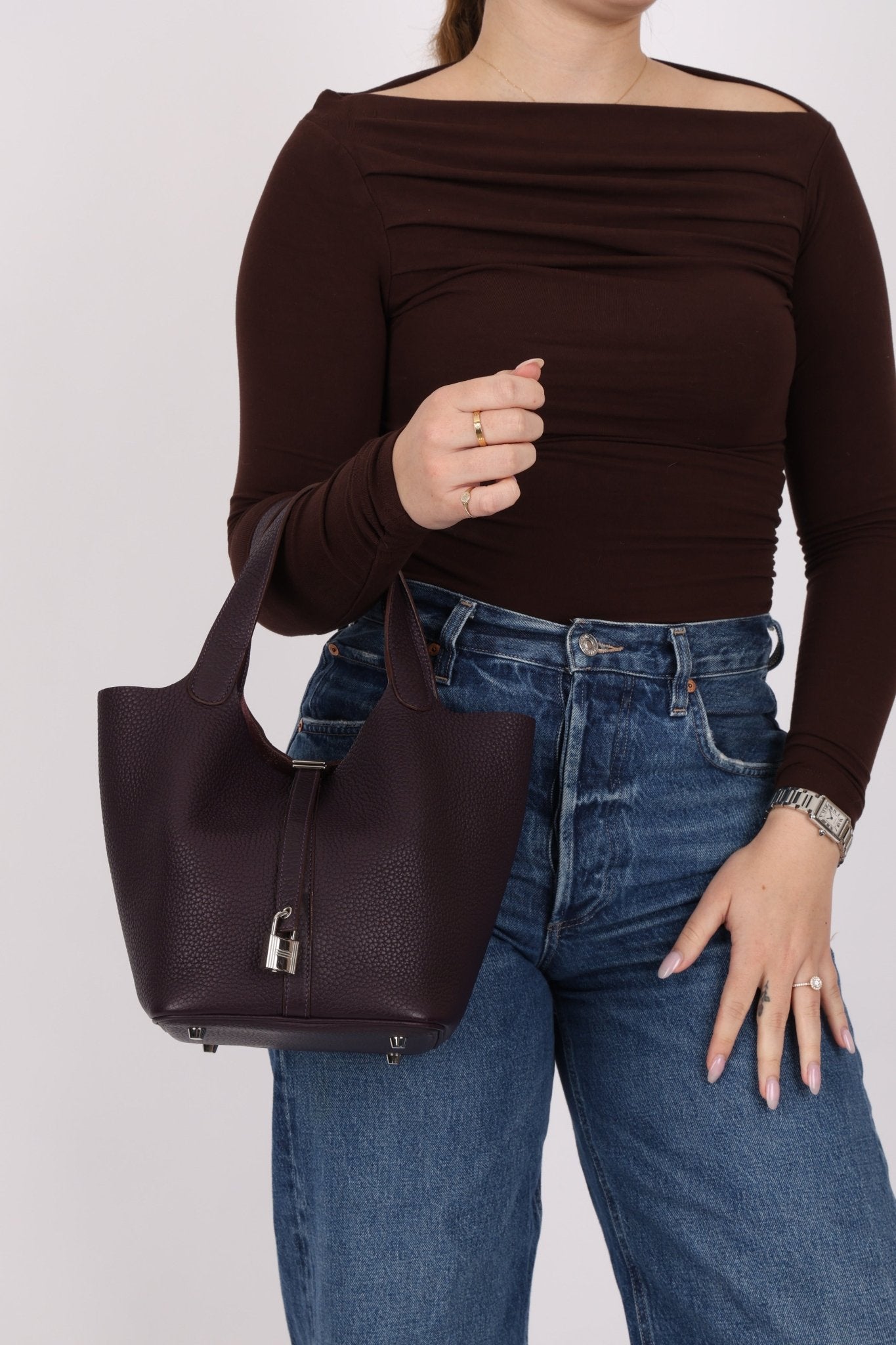 Hermès 2014 Raisin Taurillon Clemence Picotin 22 PHW - FashioNica