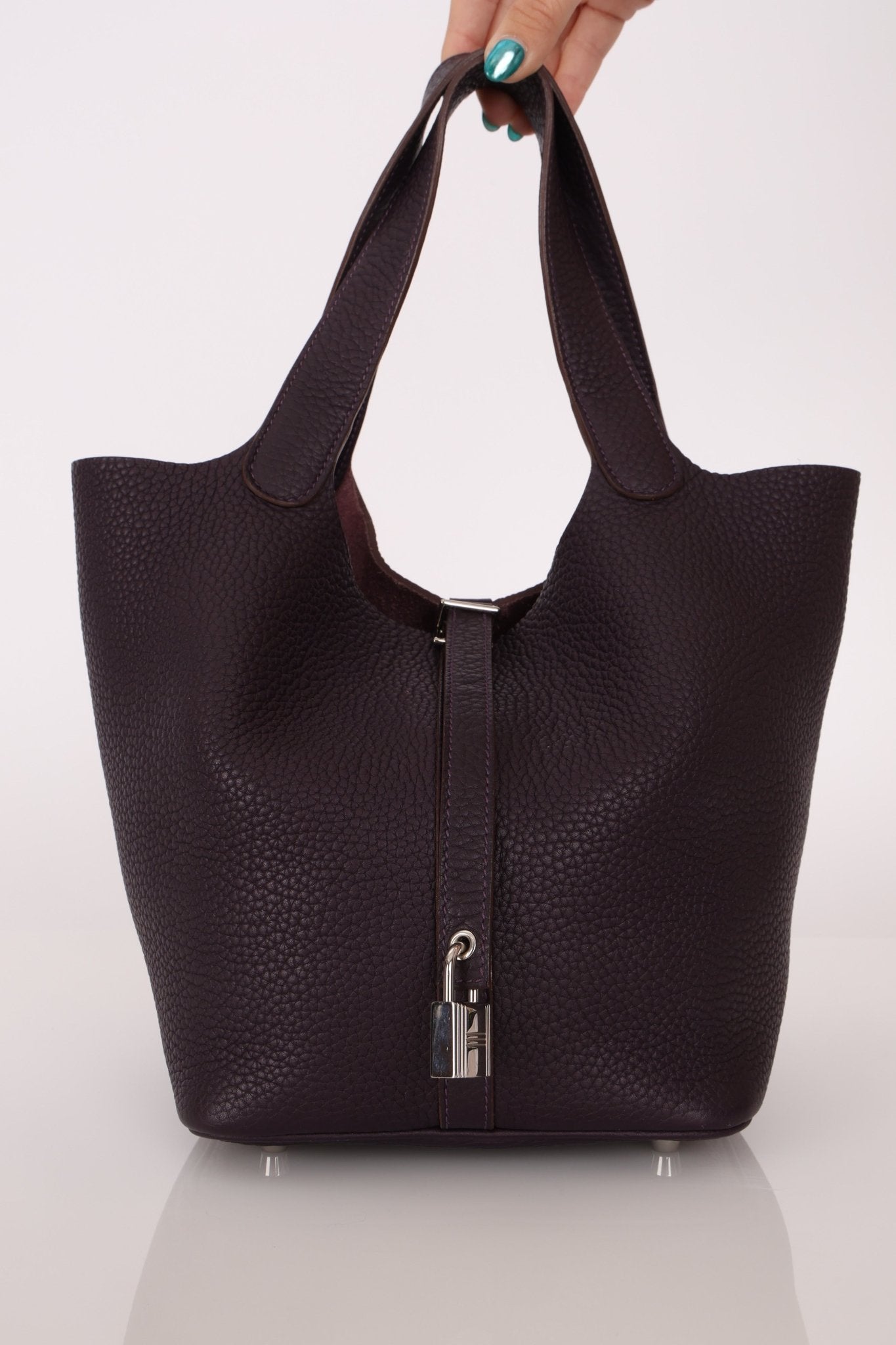 Hermès 2014 Raisin Taurillon Clemence Picotin 22 PHW - FashioNica