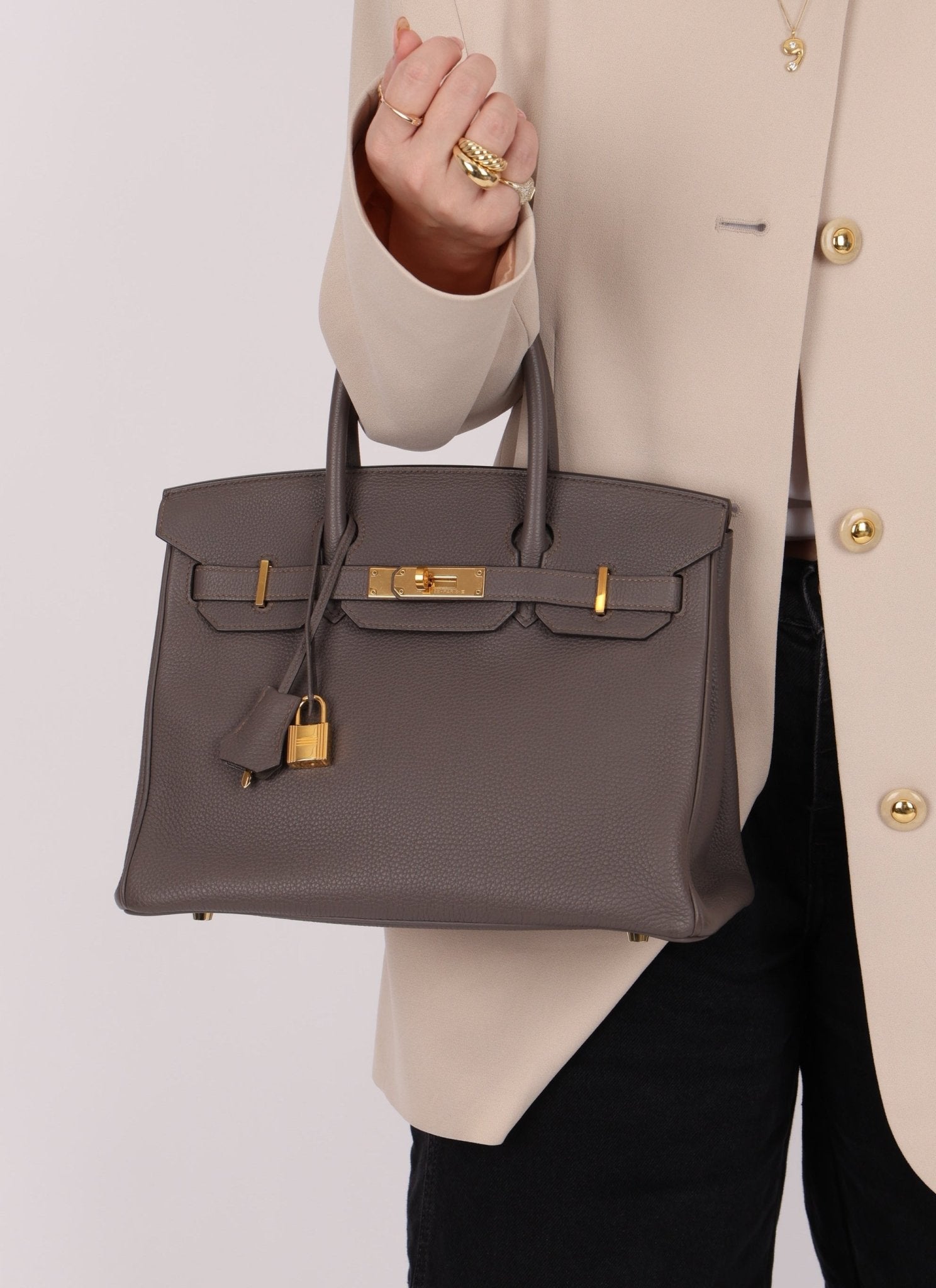 Hermès 2016 Etain Togo Birkin 30 GHW - FashioNica