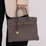 Hermès 2016 Etain Togo Birkin 30 GHW - FashioNica