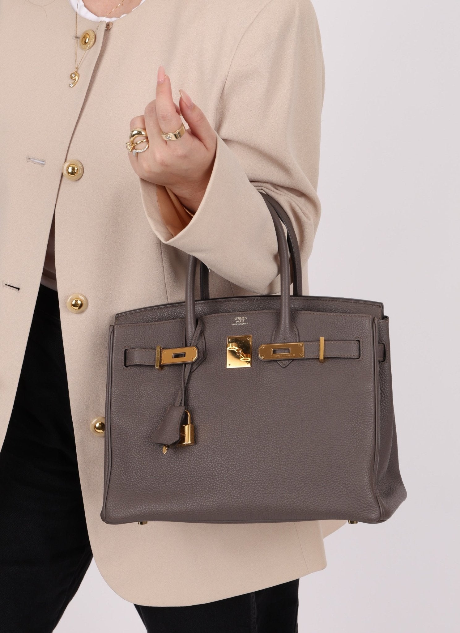 Hermès 2016 Etain Togo Birkin 30 GHW - FashioNica