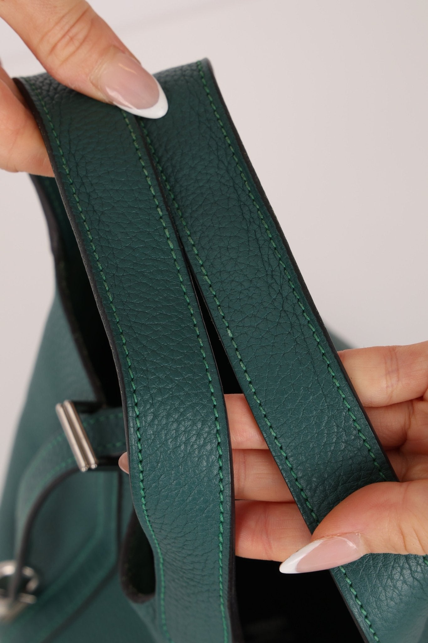 Hermès 2017 Malachite Clemence Picotin 18 PHW - FashioNica