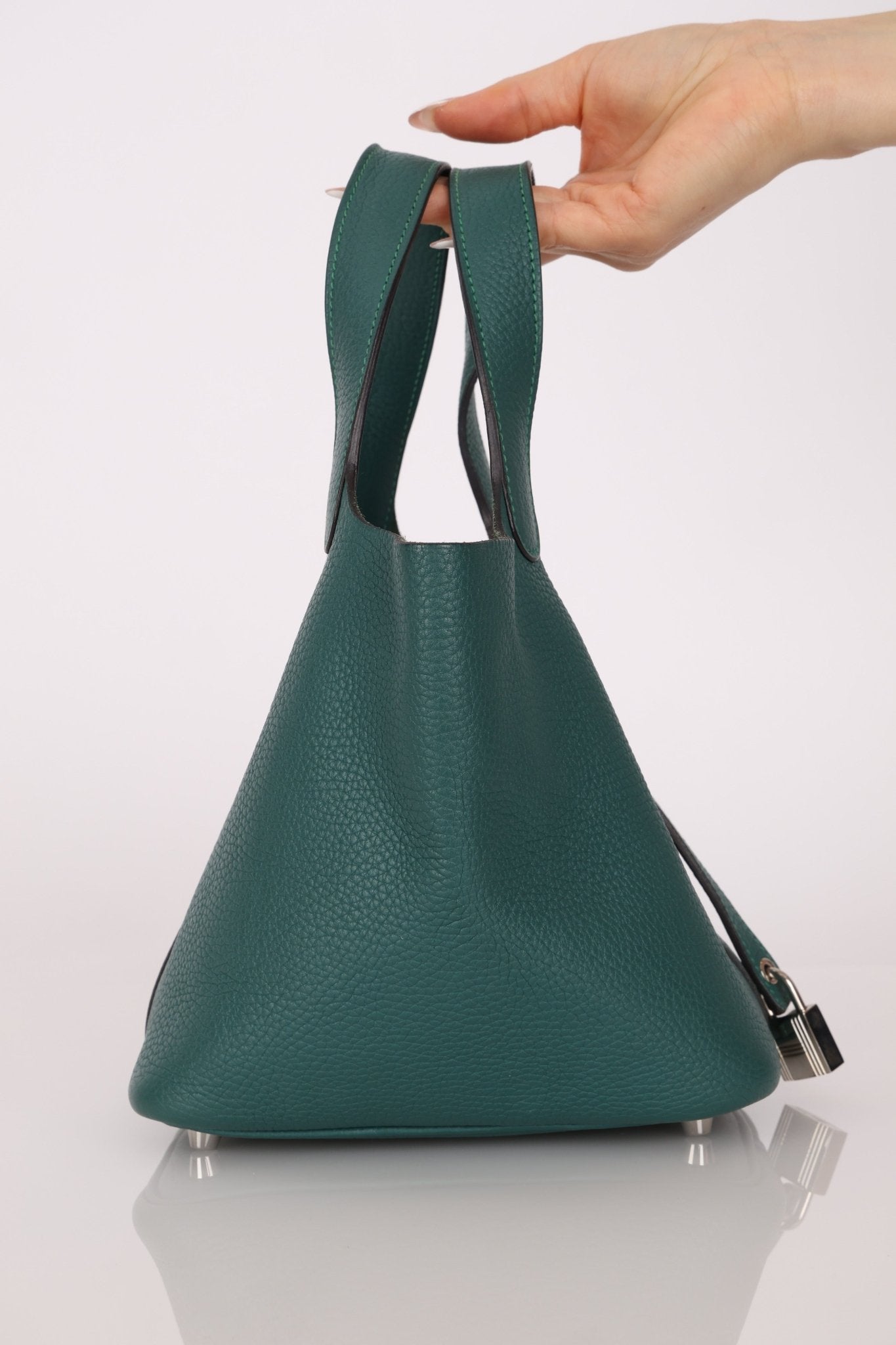 Hermès 2017 Malachite Clemence Picotin 18 PHW - FashioNica