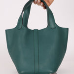 Hermès 2017 Malachite Clemence Picotin 18 PHW - FashioNica