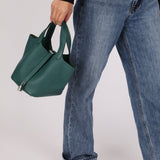 Hermès 2017 Malachite Clemence Picotin 18 PHW - FashioNica