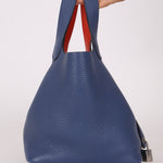 Hermès 2018 Bleu Brighton Capucine Taurillon Clemence and Swift Éclat Picotin Lock 18 PHW - FashioNica