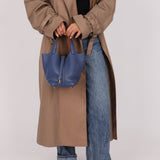 Hermès 2018 Bleu Brighton Capucine Taurillon Clemence and Swift Éclat Picotin Lock 18 PHW - FashioNica