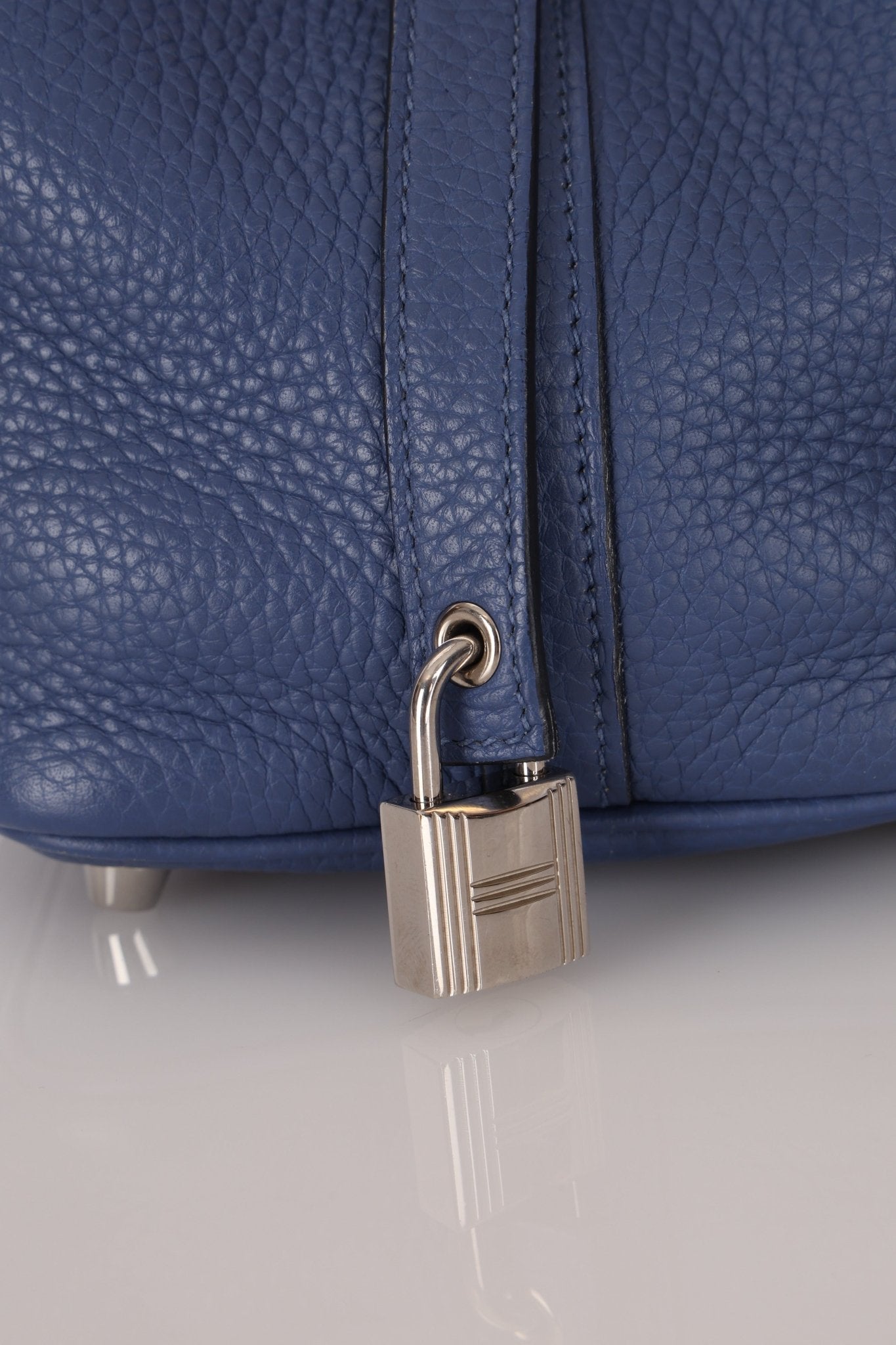 Hermès 2018 Bleu Brighton Capucine Taurillon Clemence and Swift Éclat Picotin Lock 18 PHW - FashioNica