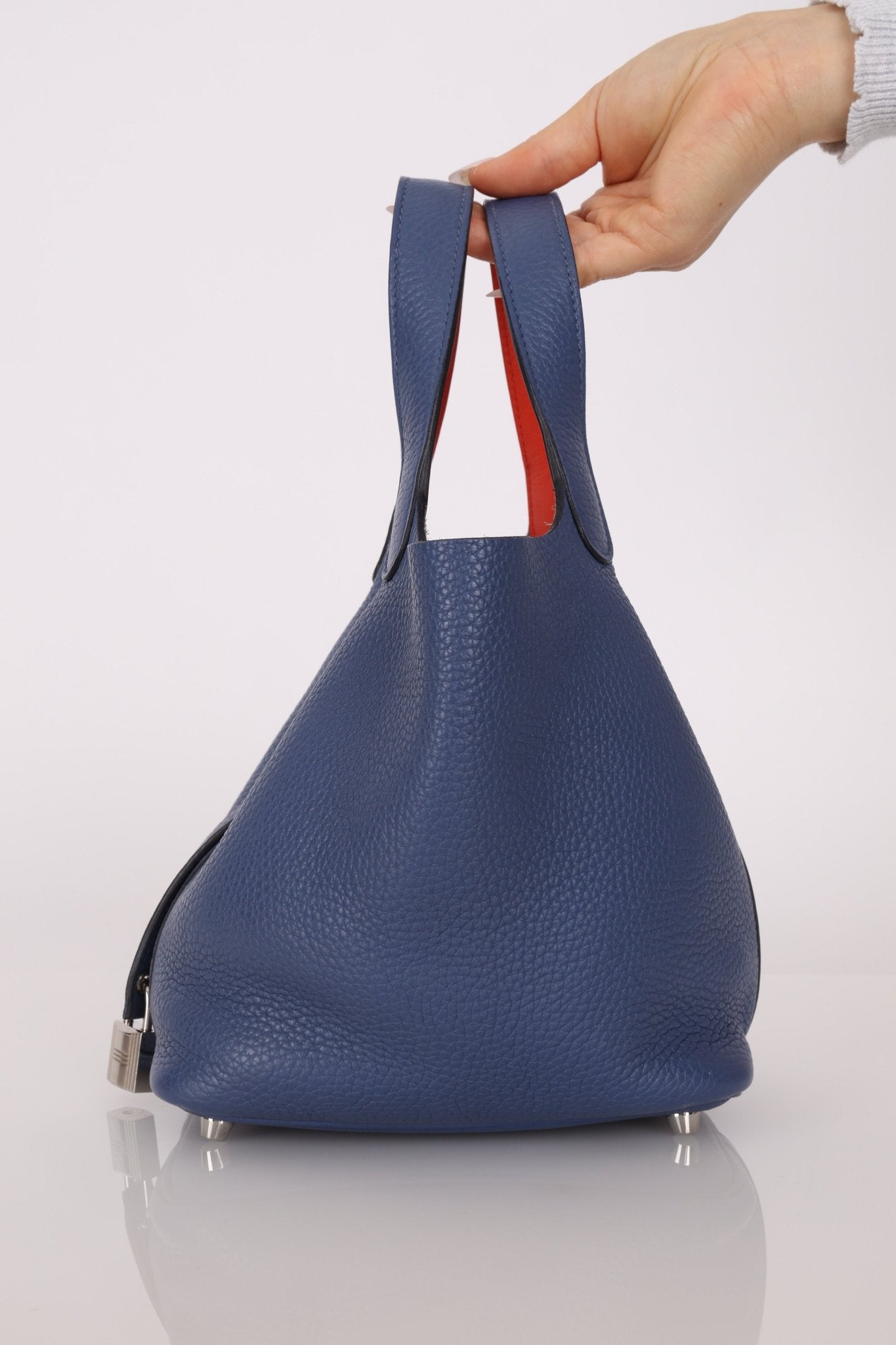 Hermès 2018 Bleu Brighton Capucine Taurillon Clemence and Swift Éclat Picotin Lock 18 PHW - FashioNica