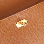Hermes 2018 Gold Epsom Kelly Long Wallet with Custom Strap GHW - FashioNica
