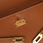Hermes 2018 Gold Epsom Kelly Long Wallet with Custom Strap GHW - FashioNica