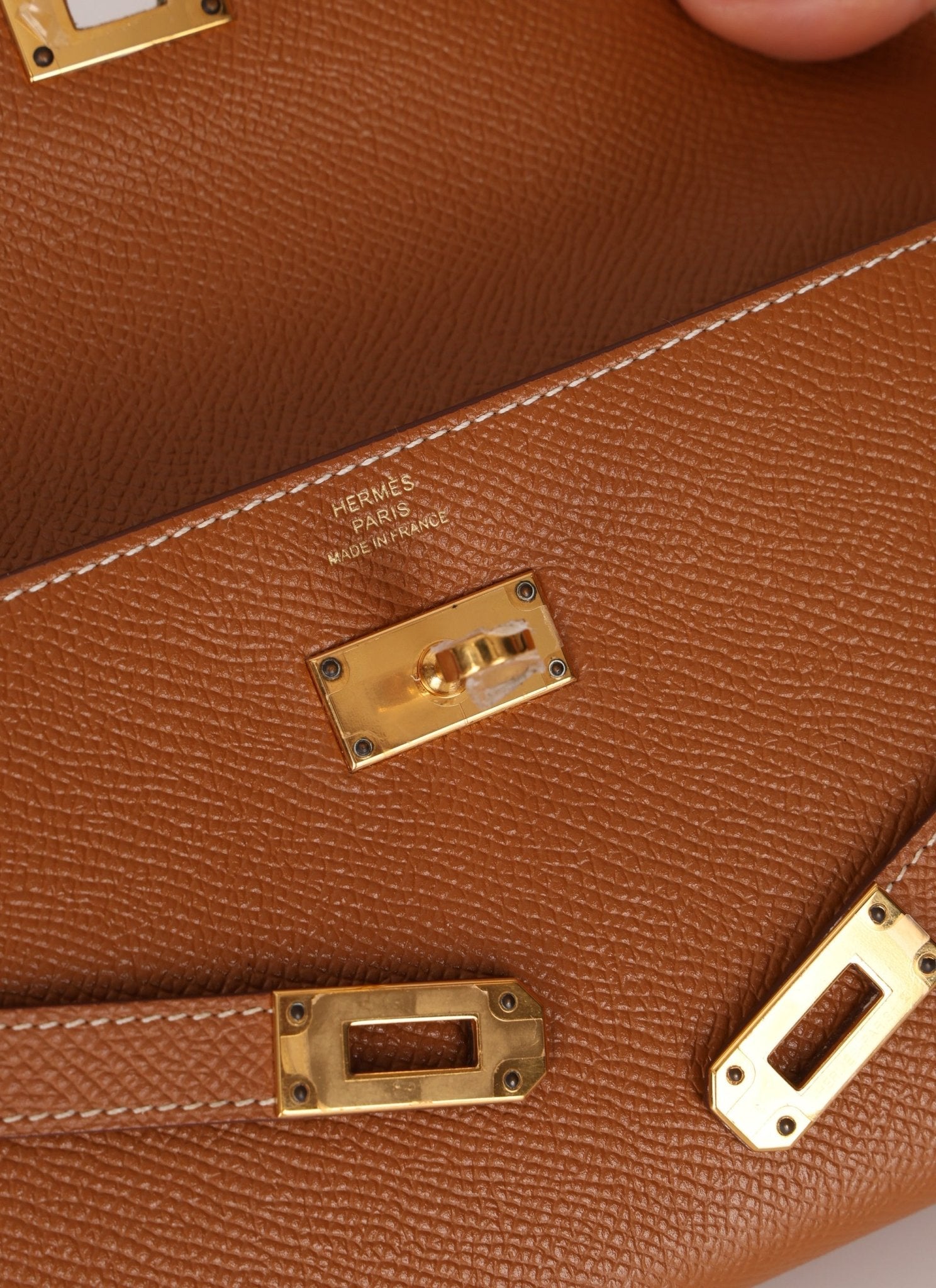 Hermes 2018 Gold Epsom Kelly Long Wallet with Custom Strap GHW - FashioNica