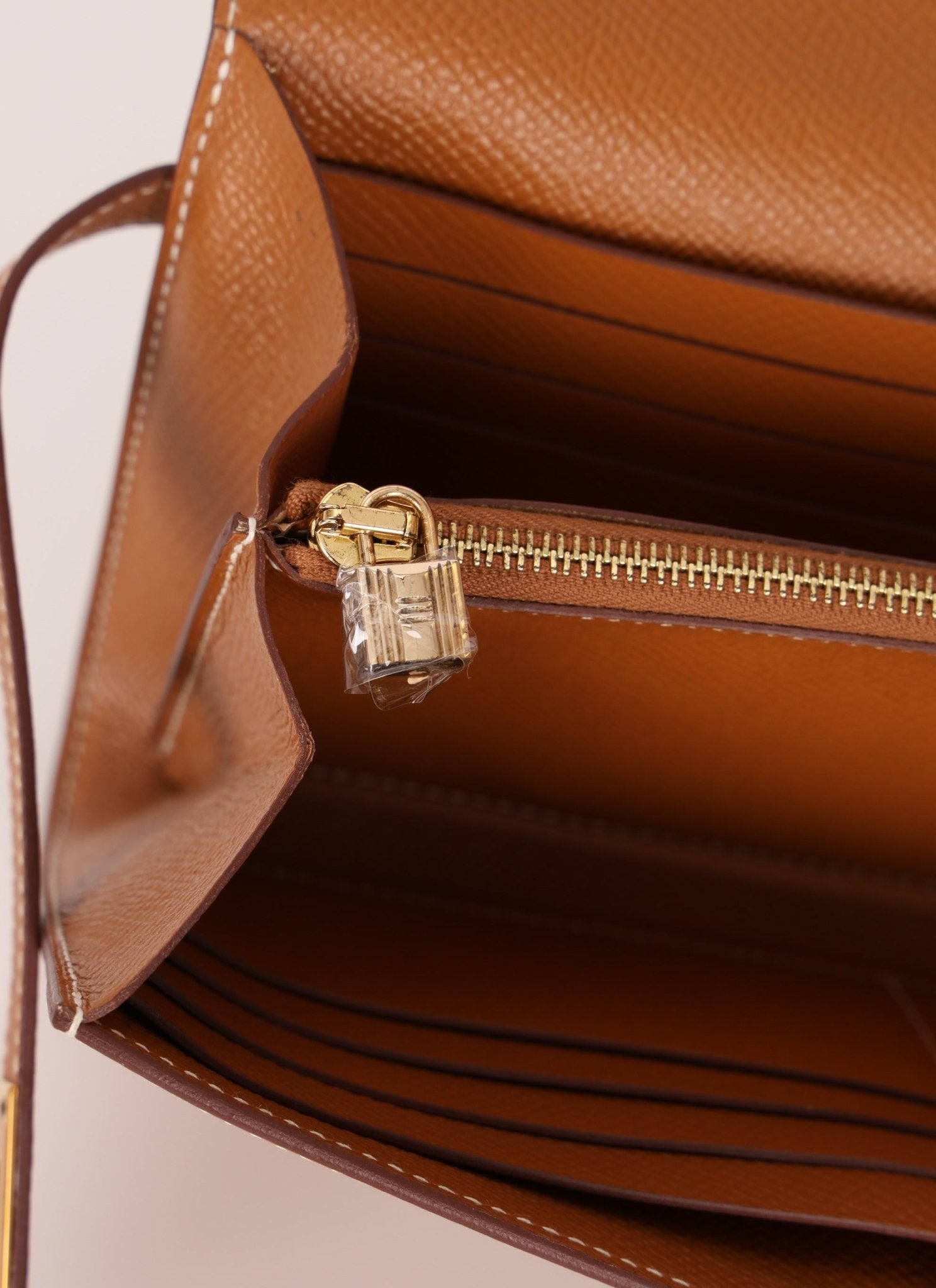 Hermes 2018 Gold Epsom Kelly Long Wallet with Custom Strap GHW - FashioNica