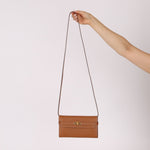 Hermes 2018 Gold Epsom Kelly Long Wallet with Custom Strap GHW - FashioNica