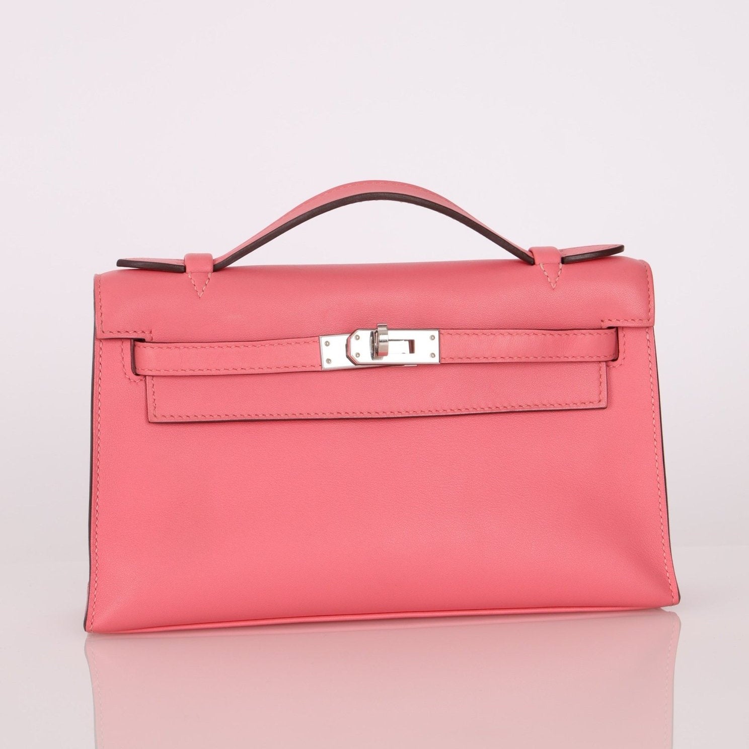 Hermès 2018 Rose Azalee Swift Kelly Pochette PHW - FashioNica
