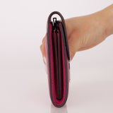 Hermès 2018 Rose Pourpre Ostrich Constance Short Wallet PHW with Chain - FashioNica