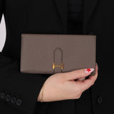 Hermès 2019 Etoupe Epsom Bearn Wallet - FashioNica