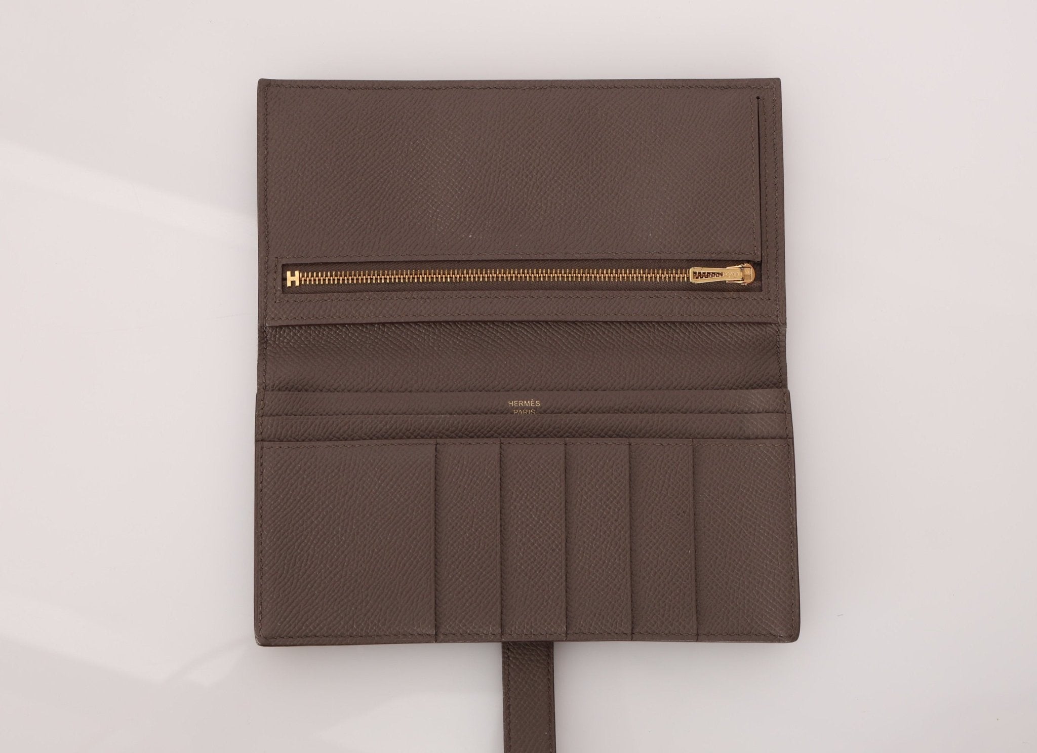 Hermès 2019 Etoupe Epsom Bearn Wallet - FashioNica