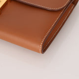Hermès 2019 Gold Evercolor Constance Wallet GHW w Custom Strap - FashioNica