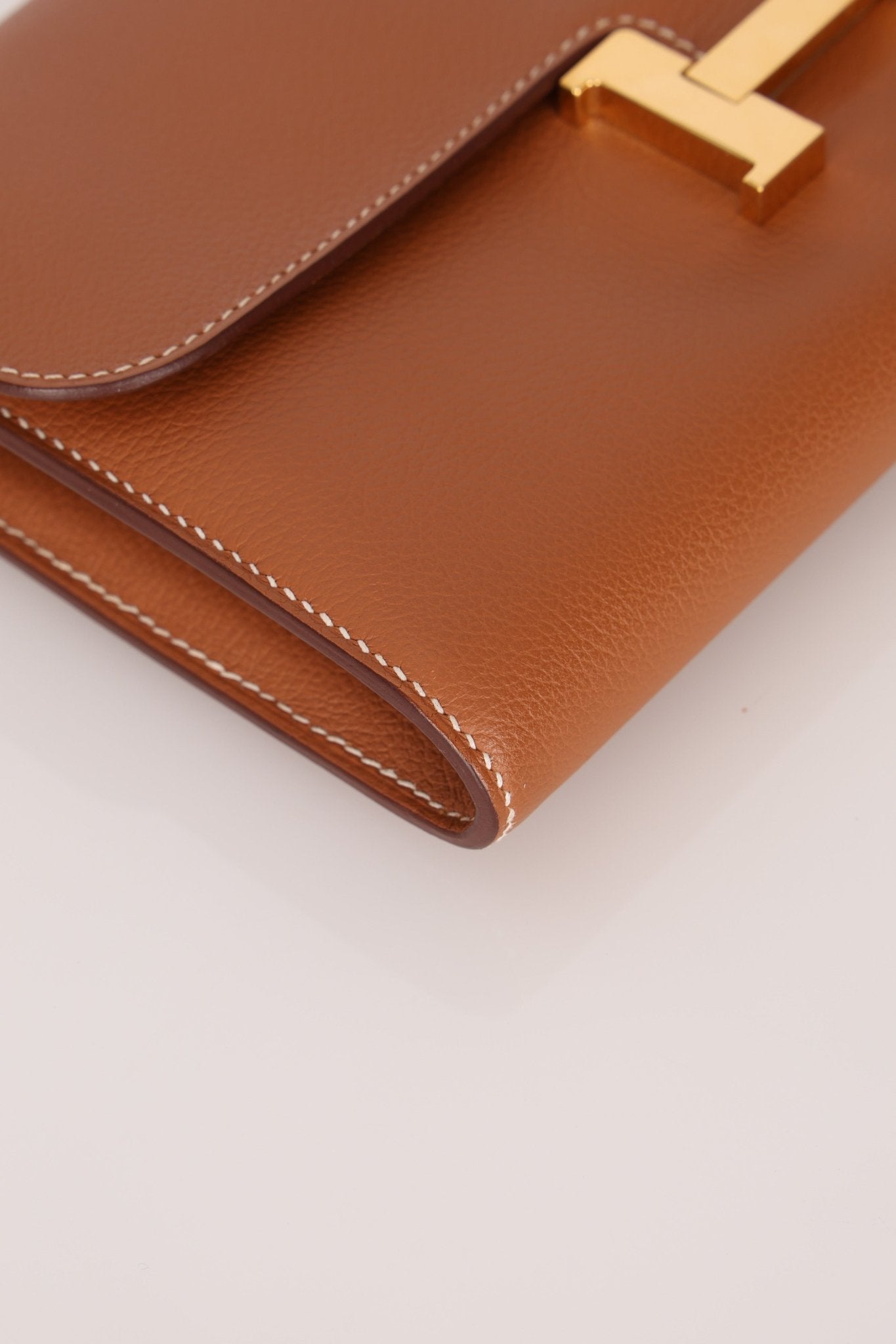 Hermès 2019 Gold Evercolor Constance Wallet GHW w Custom Strap - FashioNica