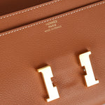 Hermès 2019 Gold Evercolor Constance Wallet GHW w Custom Strap - FashioNica