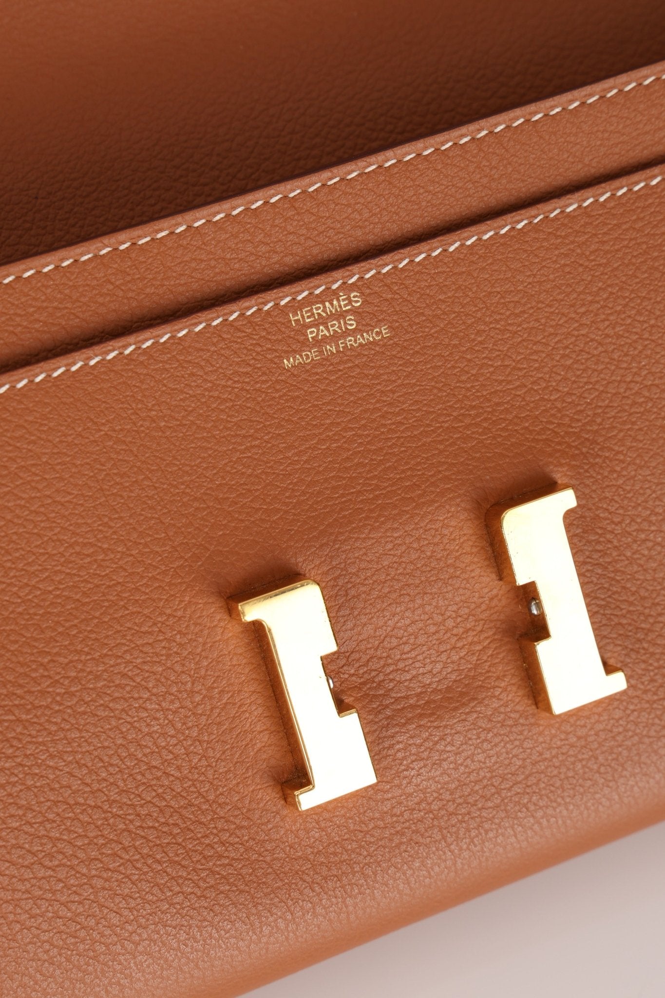 Hermès 2019 Gold Evercolor Constance Wallet GHW w Custom Strap - FashioNica