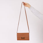 Hermès 2019 Gold Evercolor Constance Wallet GHW w Custom Strap - FashioNica