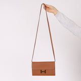 Hermès 2019 Gold Evercolor Constance Wallet GHW w Custom Strap - FashioNica