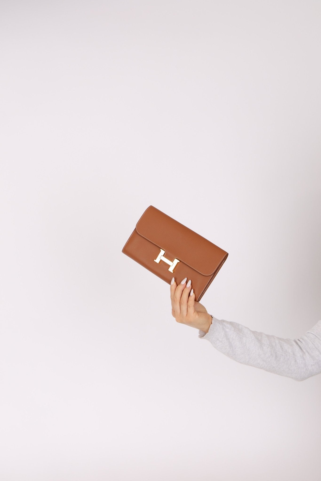 Hermès 2019 Gold Evercolor Constance Wallet GHW w Custom Strap - FashioNica