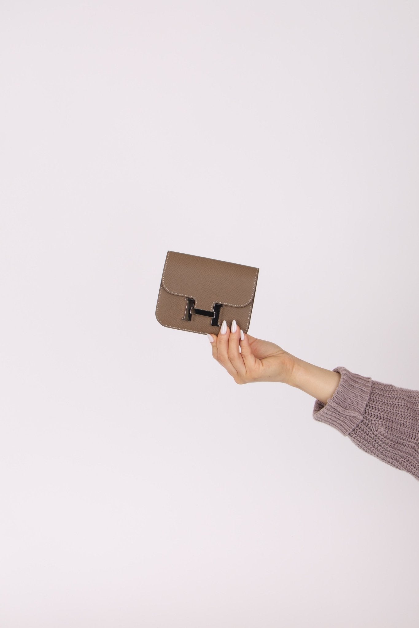 Hermès 2020 Etoupe Epsom Constance Slim Wallet PHW - FashioNica