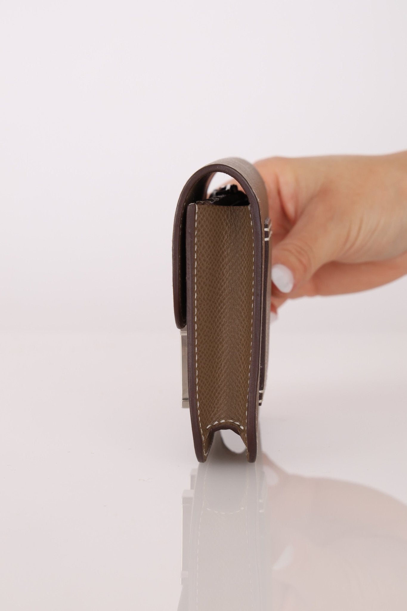 Hermès 2020 Etoupe Epsom Constance Slim Wallet PHW - FashioNica