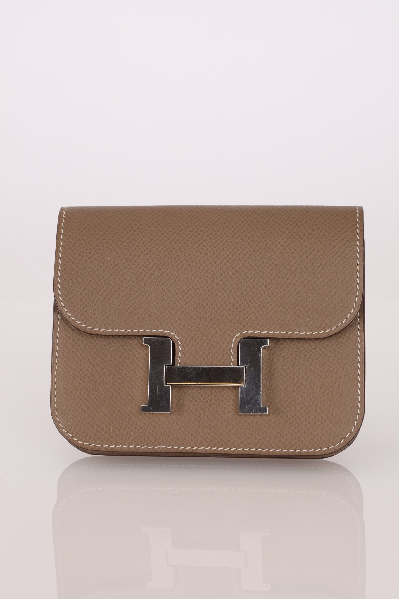 Hermès 2020 Etoupe Epsom Constance Slim Wallet PHW - FashioNica