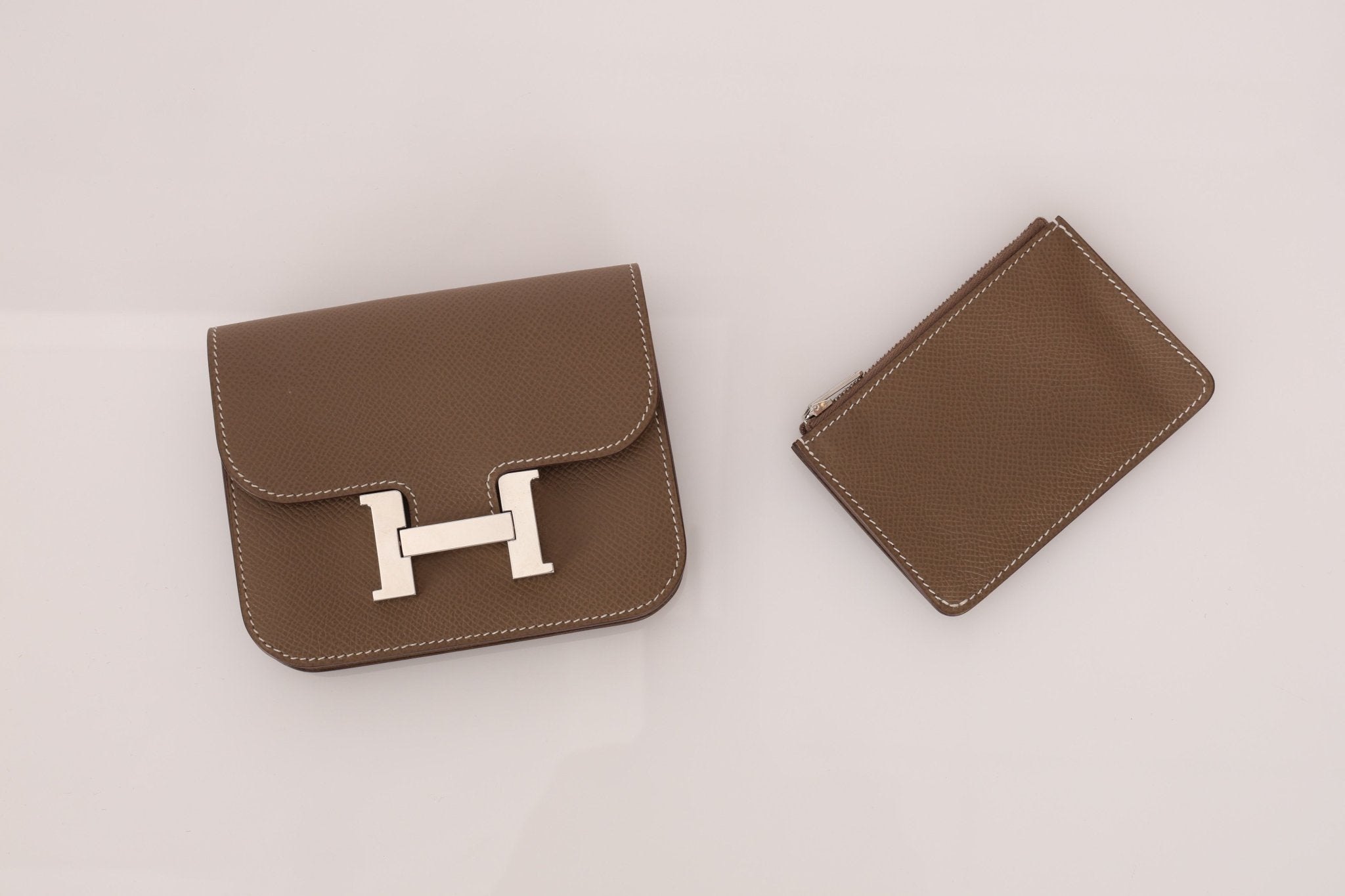 Hermès 2020 Etoupe Epsom Constance Slim Wallet PHW - FashioNica