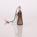 Hermès 2020 Etoupe Tadelakt Micro Kelly Twilly Bag Charm - FashioNica