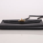 Hermès 2020 Noir Epsom Kelly To Go Wallet with Strap GHW - FashioNica