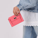 Hermès 2020 Rose Azalee Chevre Mysore Kelly Pocket Compact Wallet PHW - FashioNica