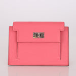 Hermès 2020 Rose Azalee Chevre Mysore Kelly Pocket Compact Wallet PHW - FashioNica