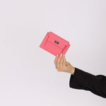 Hermès 2020 Rose Azalee Chevre Mysore Kelly Pocket Compact Wallet PHW - FashioNica