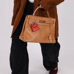 Hermès 2020 Rouge Vif Tadelakt Micro Kelly Twilly - FashioNica