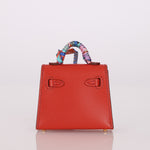 Hermès 2020 Rouge Vif Tadelakt Micro Kelly Twilly - FashioNica