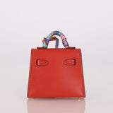 Hermès 2020 Rouge Vif Tadelakt Micro Kelly Twilly - FashioNica