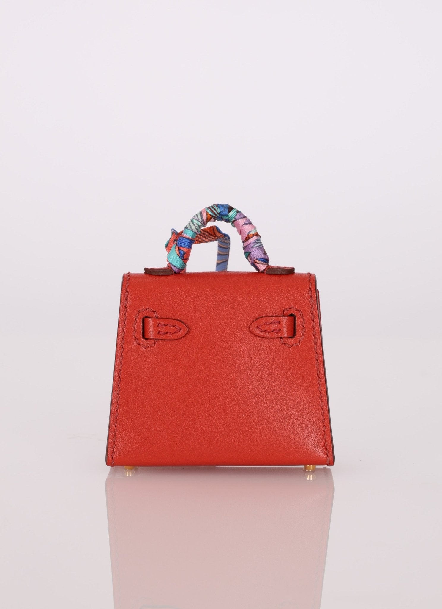 Hermès 2020 Rouge Vif Tadelakt Micro Kelly Twilly - FashioNica