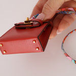 Hermès 2020 Rouge Vif Tadelakt Micro Kelly Twilly - FashioNica