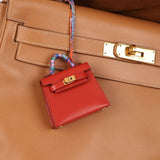 Hermès 2020 Rouge Vif Tadelakt Micro Kelly Twilly - FashioNica