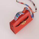 Hermès 2020 Rouge Vif Tadelakt Micro Kelly Twilly - FashioNica