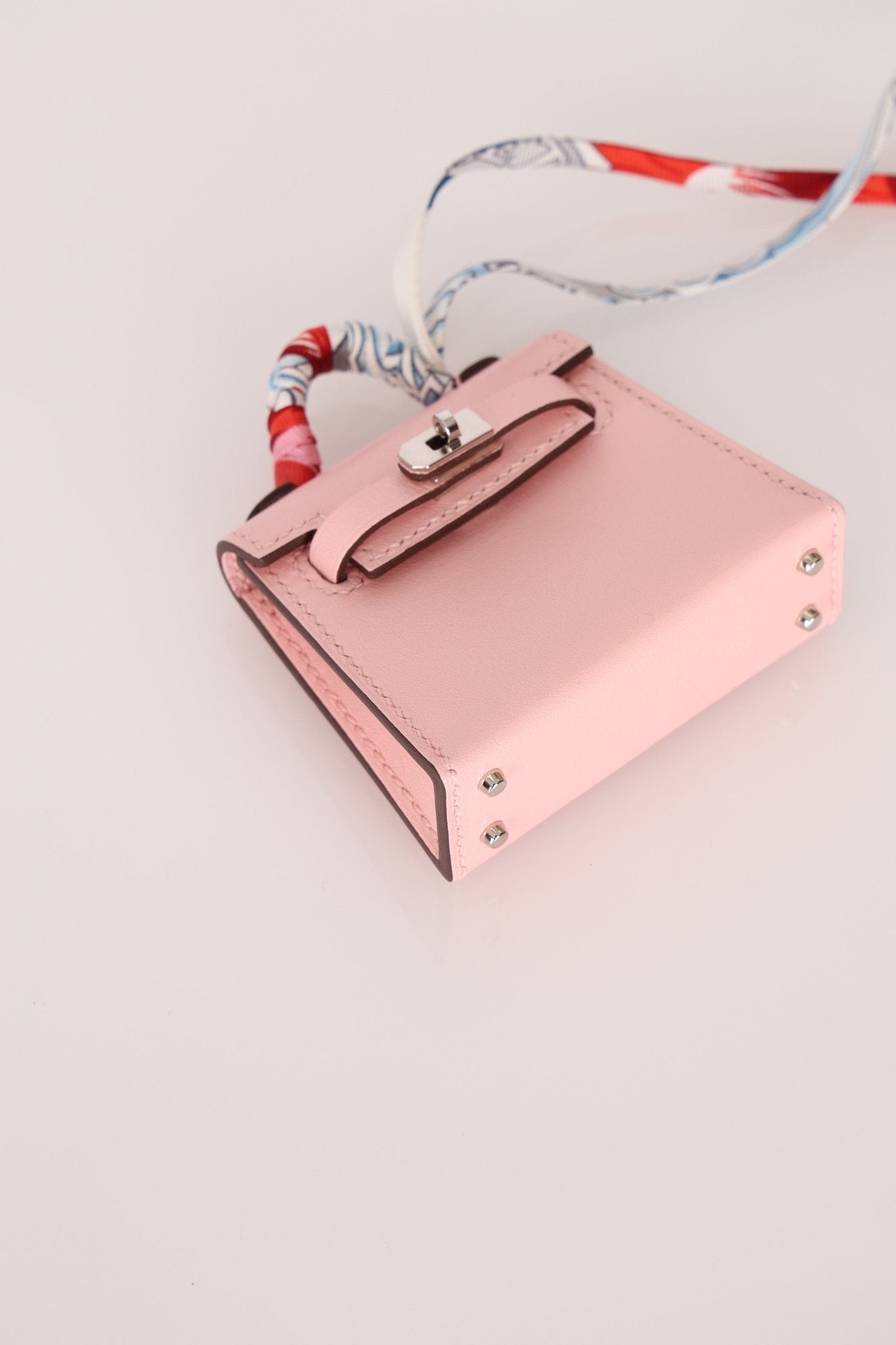 Hermès 2020 Sakura Tadelakt Micro Kelly Twilly Bag Charm - FashioNica
