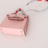 Hermès 2020 Sakura Tadelakt Micro Kelly Twilly Bag Charm - FashioNica