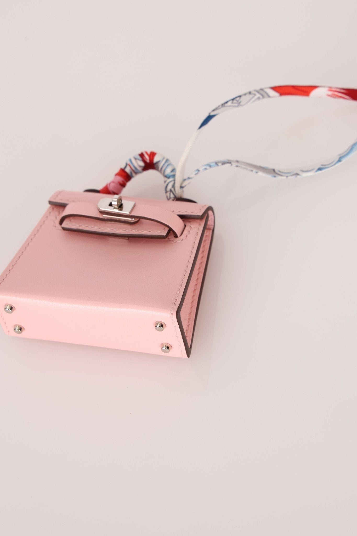 Hermès 2020 Sakura Tadelakt Micro Kelly Twilly Bag Charm - FashioNica