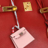 Hermès 2020 Sakura Tadelakt Micro Kelly Twilly Bag Charm - FashioNica