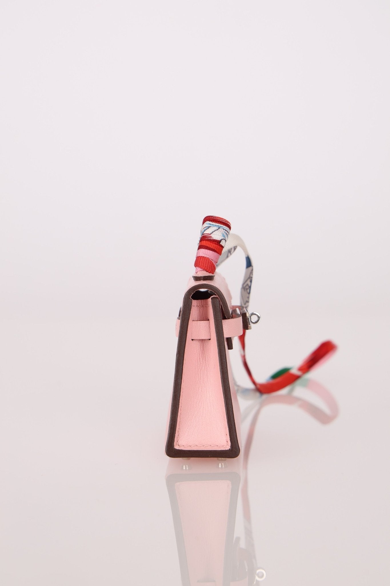 Hermès 2020 Sakura Tadelakt Micro Kelly Twilly Bag Charm - FashioNica